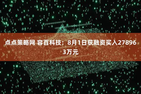 点点策略网 容百科技：8月1日获融资买入278963万元